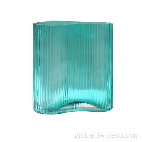 Flower Arrangement Modern Vase Vertical Pattern hydroponic Decorative Glass Vase Supplier